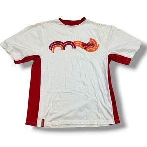 Vintage Rocawear T-Shirt Men's Medium White Red Ringer Graphic Short Sleeve‎ Y2K